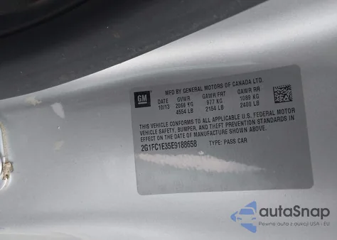 2014 Chevrolet Camaro 2Lt z USA, uszkodzony, nr VIN 2G1FC1E35E9188658